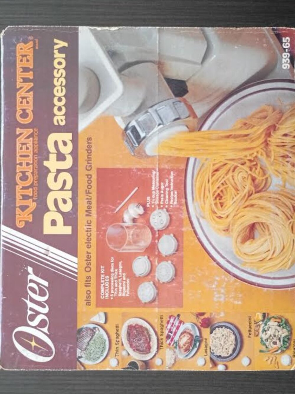 OSTER KITCHEN CENTER PASTA ACCESSORY FITS OSTER ELECTRIC MEAT/FOOD GRINDERS